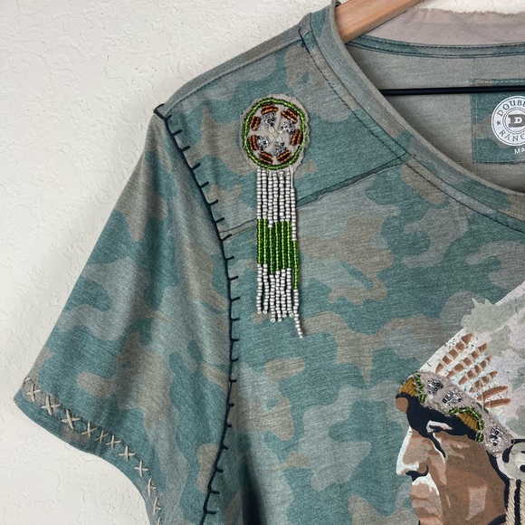 Double D Ranch Native American Indian Camo Top Size 1X - Picture 3 of 5